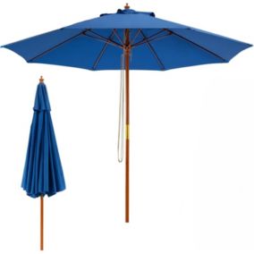 Parasol de Jardin avec Diamètre de Système à Corde pour Contrôler Facilement avec 6 Baleines en Fer Manche Séparable