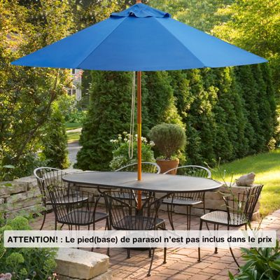 Parasol Jardin 2m Avec LED Solaire - 6 Baleines, Inclinable, Manivelle, Pour Terrasse/piscine/balcon