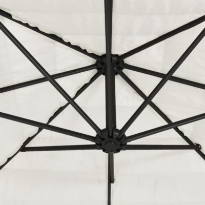 Parasol Double Tête Anthracite VidaXL - 385x209x244 Cm, Tissu Polyester Gris, Manivelle, Pliable, Résistant UV - 9