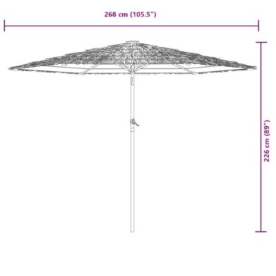 Parasol de jardin avec mât en acier blanc 268x268x226 cm vidaXL