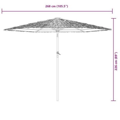 Parasol de jardin avec mât en acier blanc 268x268x226 cm vidaXL
