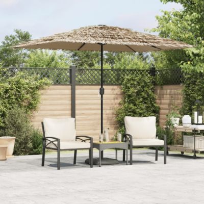 Parasol de jardin avec mât en acier marron 300x200x250 cm vidaXL