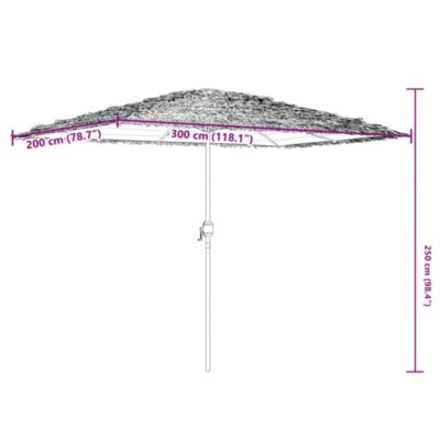 Parasol de jardin avec mât en acier marron 300x200x250 cm vidaXL