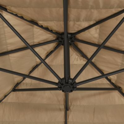 Parasol de jardin avec mât en acier marron 300x200x250 cm vidaXL