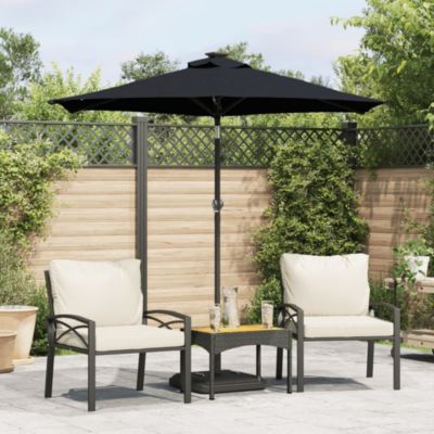 Parasol de jardin avec mât en acier noir 225x225x212 cm vidaXL