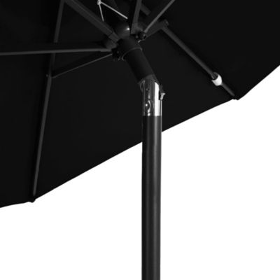 Parasol de jardin avec mât en acier noir 225x225x212 cm vidaXL