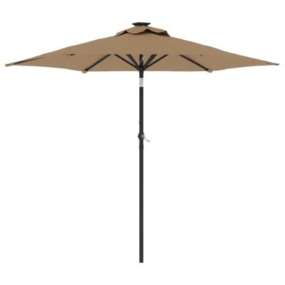 Parasol de jardin avec mât en acier taupe 225x225x212 cm vidaXL