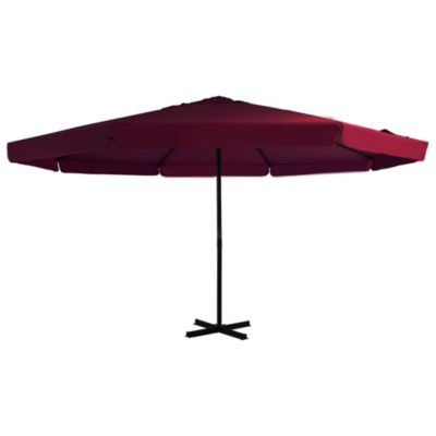 Parasol de jardin avec mât en aluminium bordeaux Helloshop26