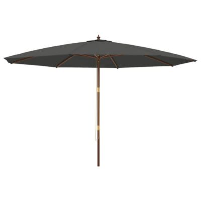 Parasol de jardin avec mât en bois anthracite 400x273 cm vidaXL