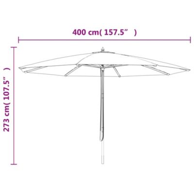 Parasol de jardin avec mât en bois anthracite 400x273 cm vidaXL