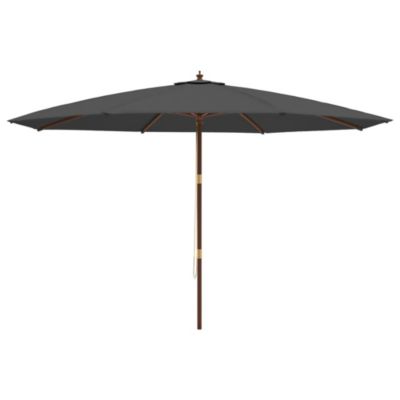 Parasol de jardin avec mât en bois anthracite 400x273 cm vidaXL