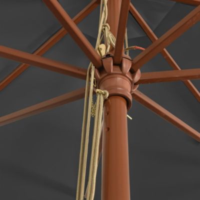 Parasol de jardin avec mât en bois anthracite 400x273 cm vidaXL
