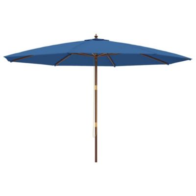 Parasol de jardin avec mât en bois bleu azuré 400x273 cm vidaXL