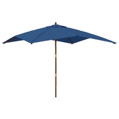 Parasol de jardin avec mât en bois bleu Helloshop26