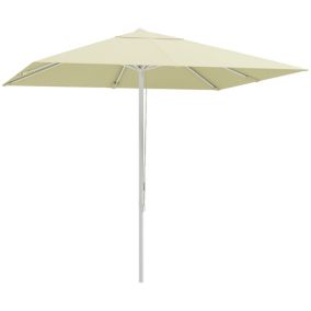 Parasol de jardin carré réglable dim. 2,48L x 2,48l x 2,50H m alu métal polyester haute densité 180 g/m² beige