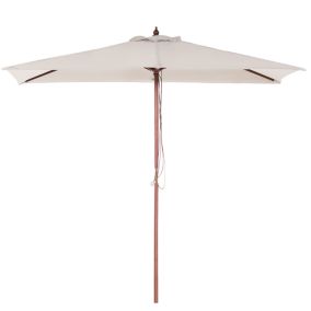 Parasol de jardin en bois avec toile blanc beige 144 x 195 cm FLAMENCO