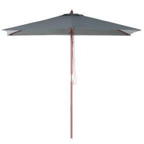 Parasol de jardin en bois avec toile gris foncé 144 x 195 cm FLAMENCO