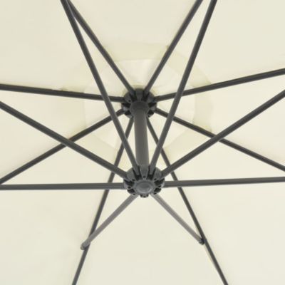 Parasol de jardin en porte-à-faux avec poteau en acier sable vidaXL