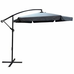 Parasol de jardin et de terrasse CYNIA imperméable en gris foncé, Poids 11,7 kg Dimensions L300 x l300 x H245 cm