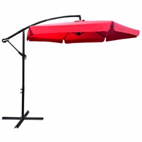 Parasol de jardin et de terrasse CYNIA imperméable en rouge, Poids 11,7 kg Dimensions L300 x l300 x H245 cm