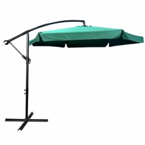 Parasol de jardin et de terrasse CYNIA imperméable en vert foncé, Poids 11,7 kg Dimensions L300 x l300 x H245 cm