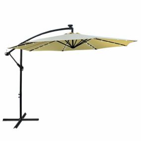 Parasol de jardin MILIN avec éclairage LED beige, Poids 12,7 kg Dimensions L300 x l300 x H245 cm