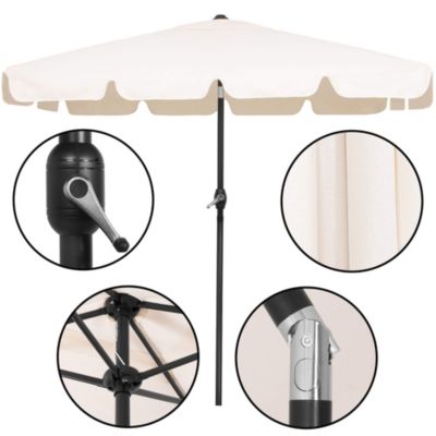 Parasol de jardin rectangulaire à manivelle inclinable
