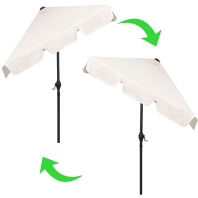 Parasol de jardin rectangulaire à manivelle inclinable