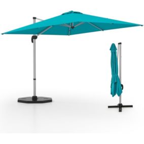 Parasol de Jardin Roma Carre avec 7 Niveaux dInclinaison avec 8 Baleines en Metal Protection Anti UV a 360