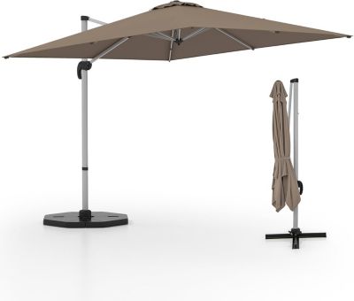 Parasol de Jardin Roma Carre avec 7 Niveaux dInclinaison avec 8 Baleines en Metal Protection Anti UV a 360