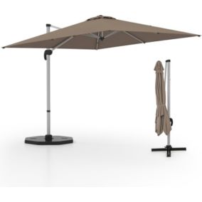 Parasol de Jardin Roma Carre avec 7 Niveaux dInclinaison avec 8 Baleines en Metal Protection Anti UV a 360