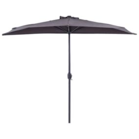 Parasol de jardin semi-circulaire 270 cm gris GALATI