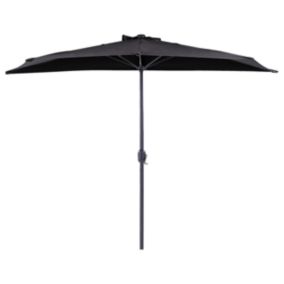 Parasol de jardin semi-circulaire 270 cm noir GALATI