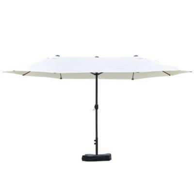 Parasol de jardin XXL dim. 4,6L x 2,7l x 2,4H cm ouverture fermeture manivelle acier polyester haute densité