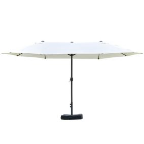 Parasol de jardin XXL dim. 4,6L x 2,7l x 2,4H cm ouverture fermeture manivelle acier polyester haute densité