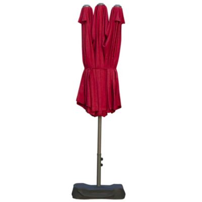 Parasol de jardin XXL dim. 4,6L x 2,7l x 2,4H m manivelle pied & contrepoids inclus acier polyester haute densité
