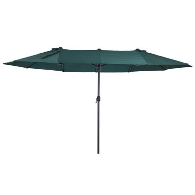 Parasol de jardin XXL dim. 4,6L x 2,7l x 2,4H m ouverture fermeture manivelle acier polyester haute densité