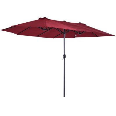 Parasol de jardin XXL dim. 4,6L x 2,7l x 2,4H m ouverture fermeture manivelle acier polyester haute densité