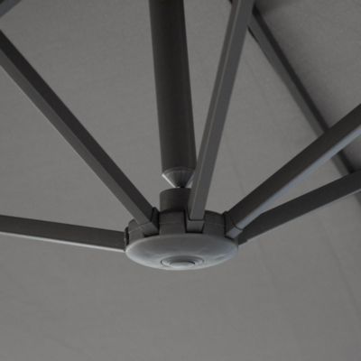 Parasol de jardin XXL parasol grande taille 4,6L x 2,7l x 2,4H m ouverture fermeture manivelle acier polyester haute densité gris