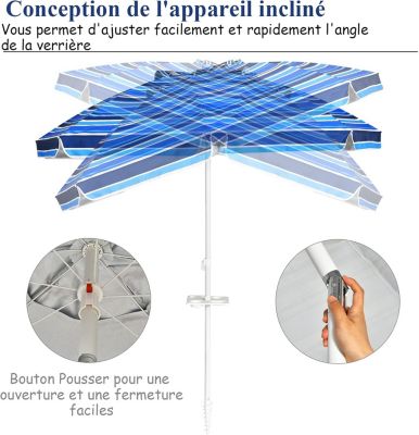Xxerciz Porte-gobelet pour parasol de plage, porte-bouteille d'eau avec installation facile pour la plage, la terrasse, le jardin, la piscine et les compartiments à collations, Taille unique