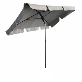 Parasol de plage FLOKS avec protection UV gris clair, Poids 2,8 kg Dimensions L200xl123xH235 cm