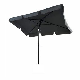 Parasol de plage FLOKS avec protection UV gris foncé, Poids 2,8 kg Dimensions L200xl123xH235 cm