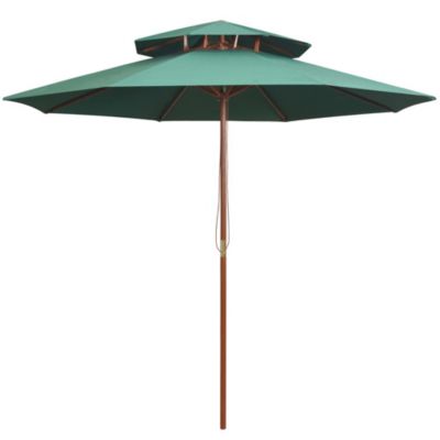 Parasol de terrasse 270 x 270 bois vert Helloshop26