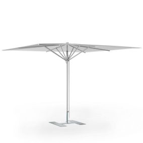 Parasol de terrasse complet Prémium Blanc 300 x 300 Armature Gris