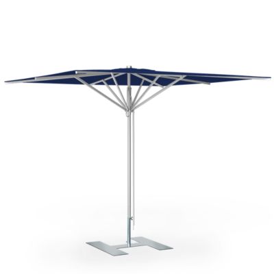 Parasol de terrasse complet Prémium Bleu foncé 240 x 240 Armature Gris