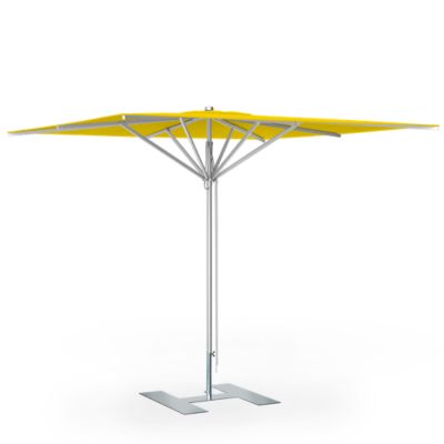 Parasol de terrasse complet Prémium Jaune 240 x 240 Armature Gris