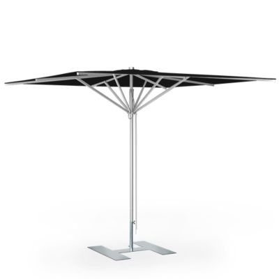 Parasol de terrasse complet Prémium Noir 240 x 240 Armature Gris