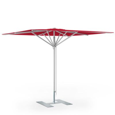 Parasol de terrasse complet Prémium Rouge 240 x 240 Armature Gris