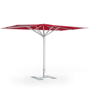 Parasol de terrasse complet Prémium Rouge 300 x 200 Armature Gris