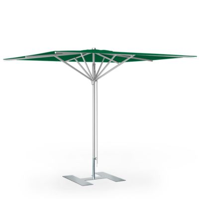 Parasol de terrasse complet Prémium Vert 240 x 240 Armature Gris